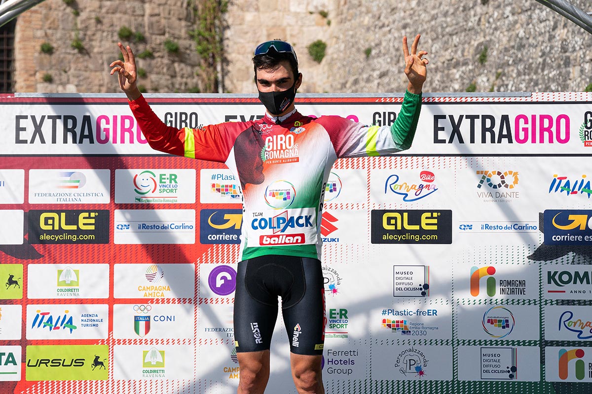 Juan Ayuso leader dopo la terza tappa del Giro di Romagna per Dante Alighieri 2021 (foto Isolapress)
