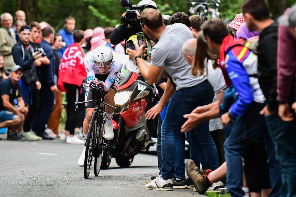 Tadej Pogacar vince la quinta tappa a cronometro del Tour de France 2021 (foto ASO)