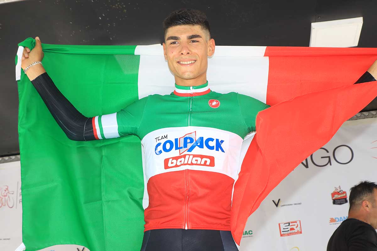 Filippo Baroncini campione italiano a cronometro Under 23 a Romanengo (foto Fabiano Ghilardi)