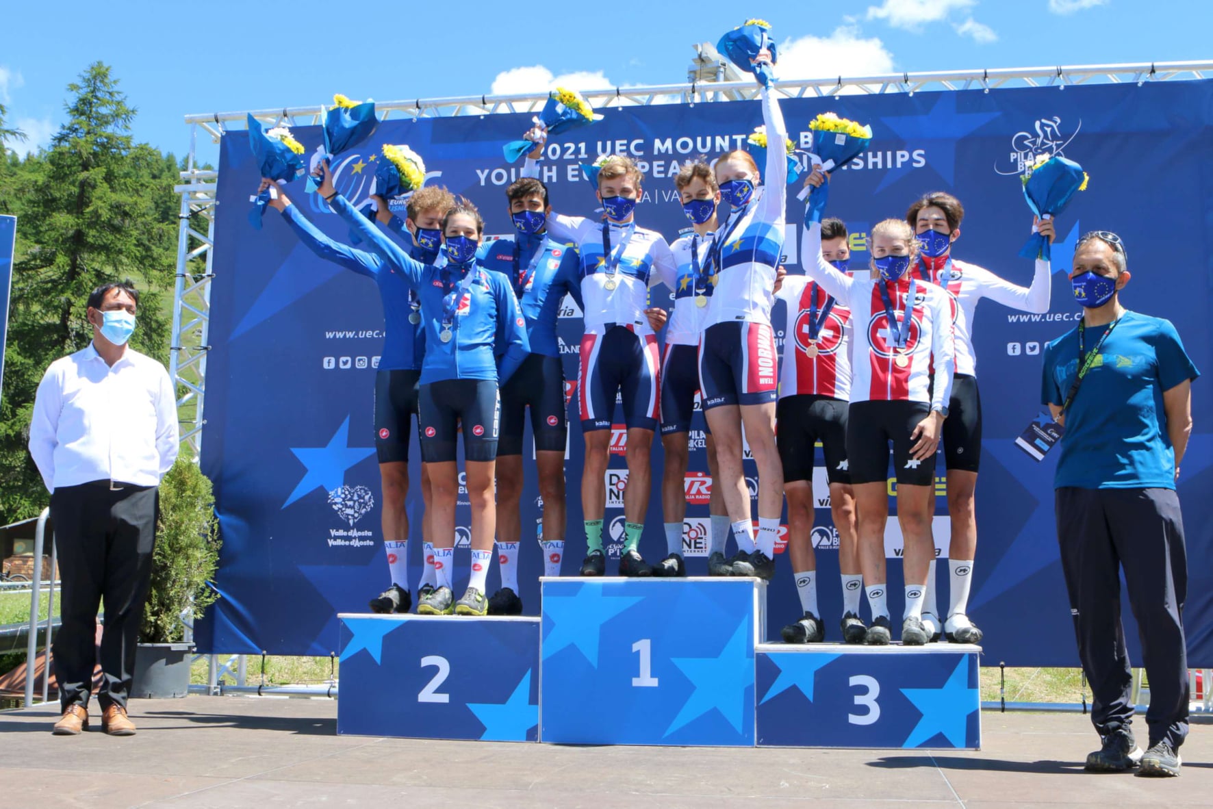 Campionati Europei Giovanili MTB, il podio del Team Realay U17