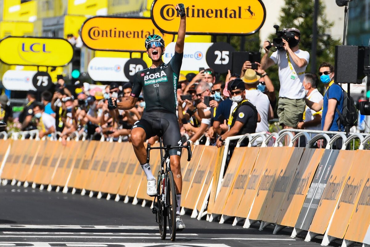 Nils Politt vince la dodicesima tappa del Tour de France 2021 (foto A.S.O. / Charly Lopez)