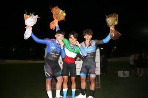 Il podio del Campionato Italiano Velocità Juniores vinto da Mattia Predomo (foto Soncini)