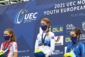 Il podio dell'Europeo Giovanile MTB di Pila Donne U16