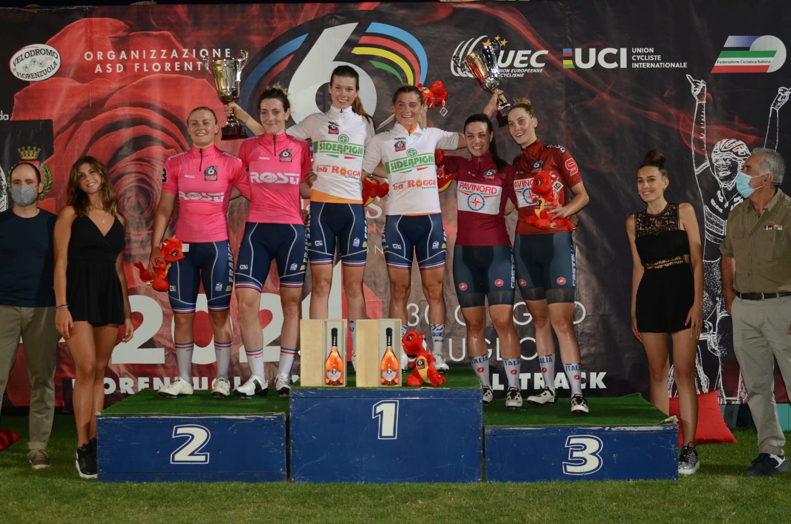 Podio finale della 6 Giorni delle Rose femminile