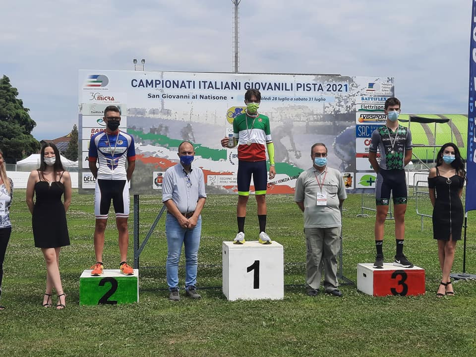 Il podio del Campionato Italiano Inseguimento Allievi