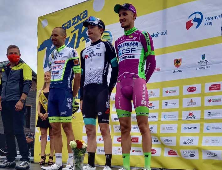 Il podio della seconda tappa del Sazka Tour 2021