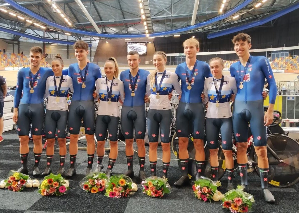 Festa per gli azzurri della pista agli Europei di Apeldoorn