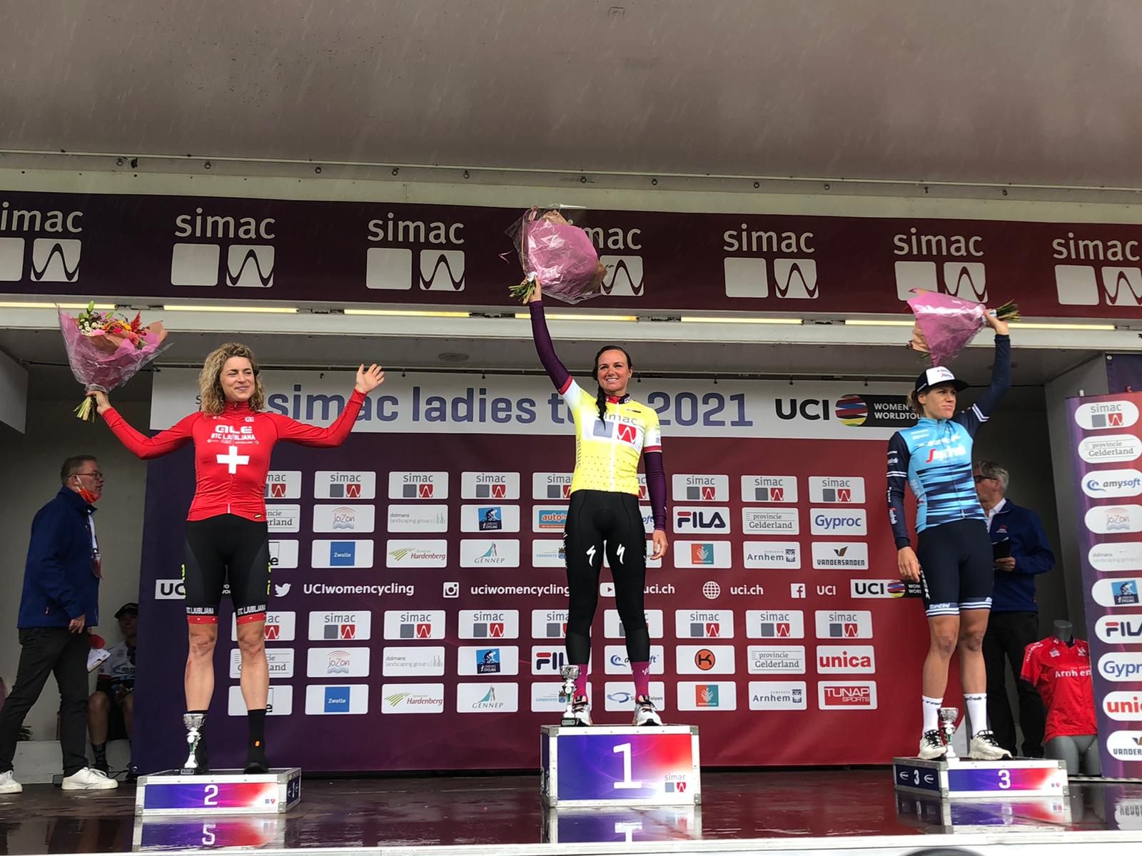 Il podio finale del Simac Ladies Tour 2021