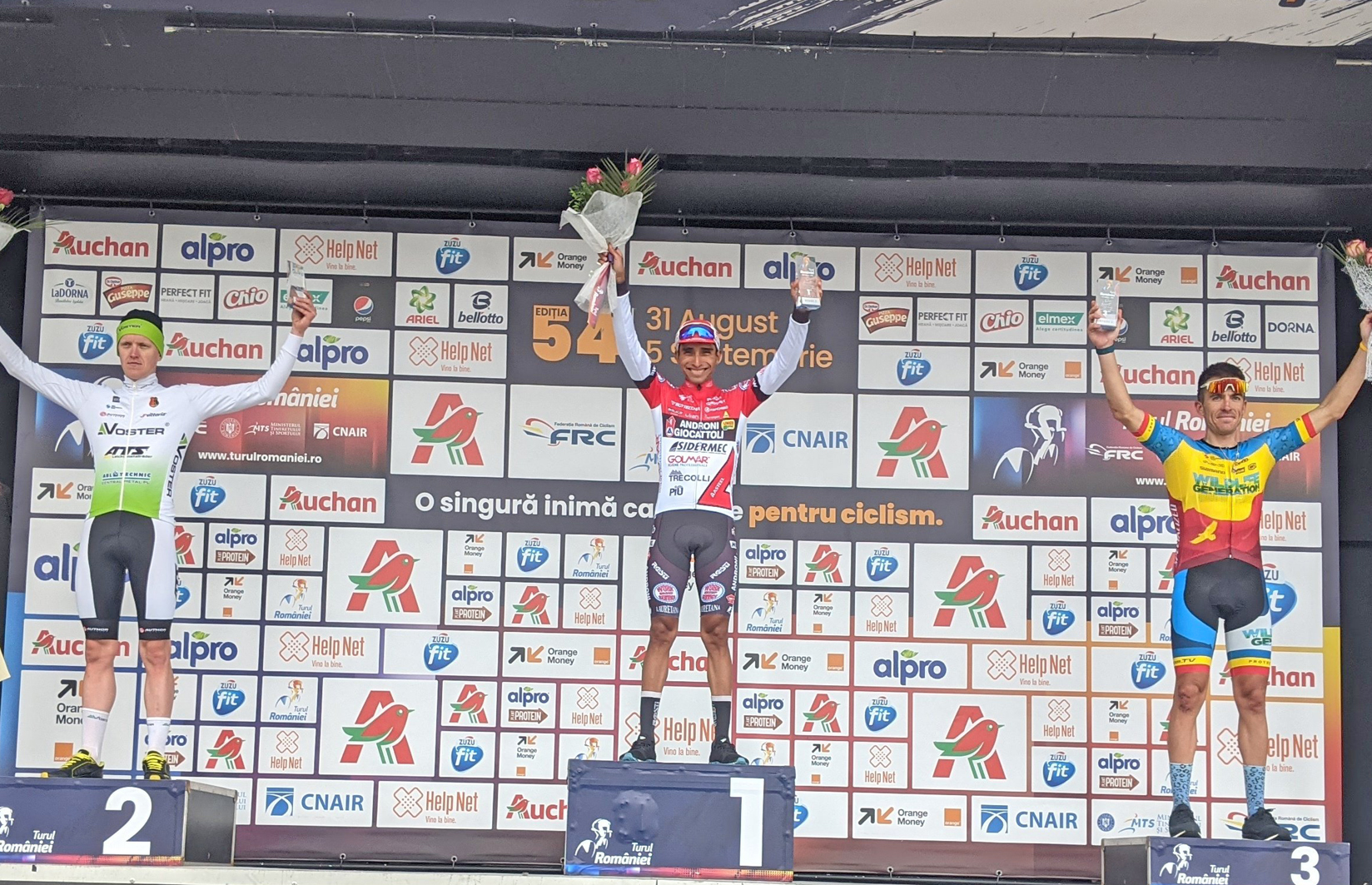Il podio della prima tappa del Turul Romaniei