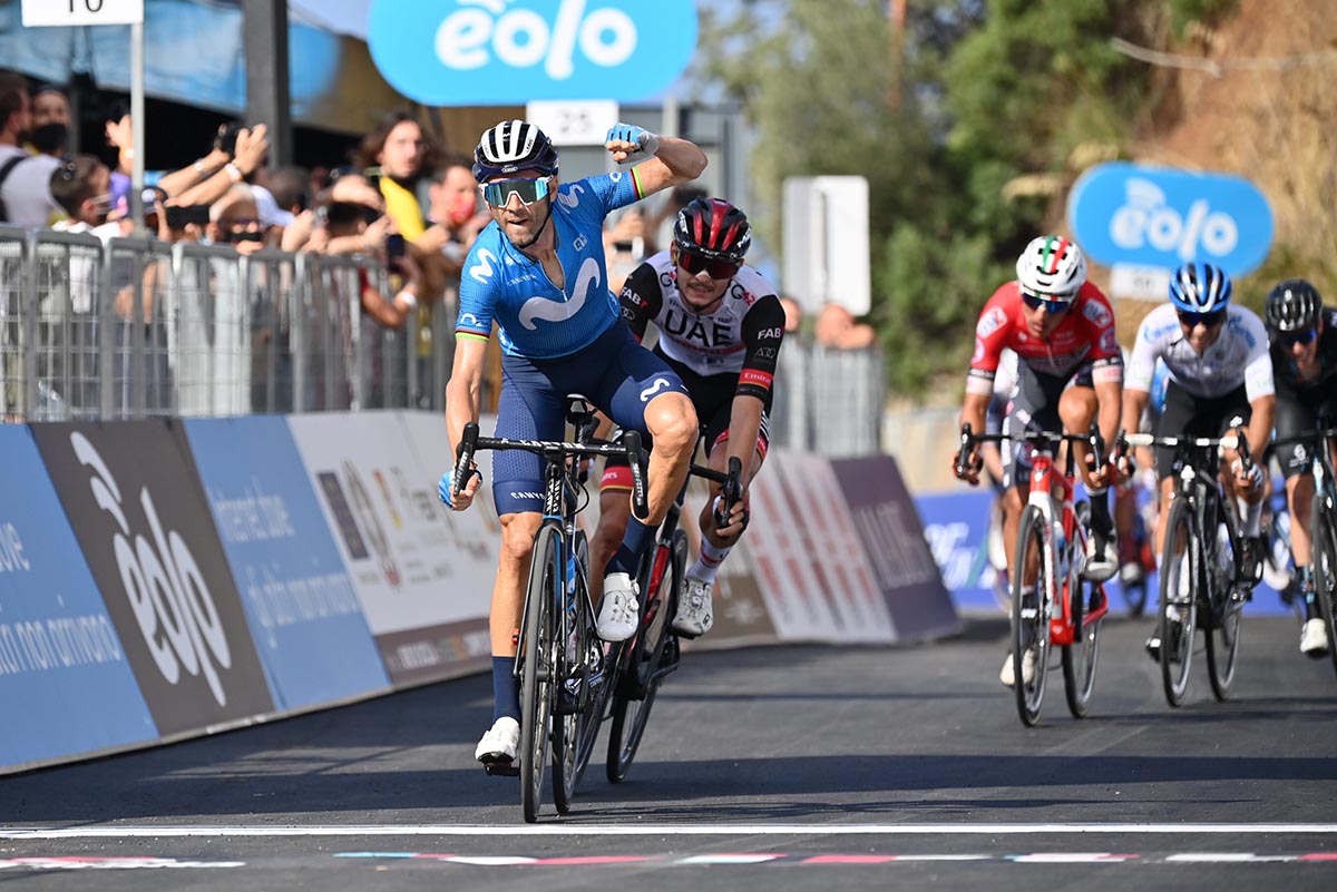 Alejandro Valverde vince la terza tappa del Giro di Sicilia (foto LaPresse)