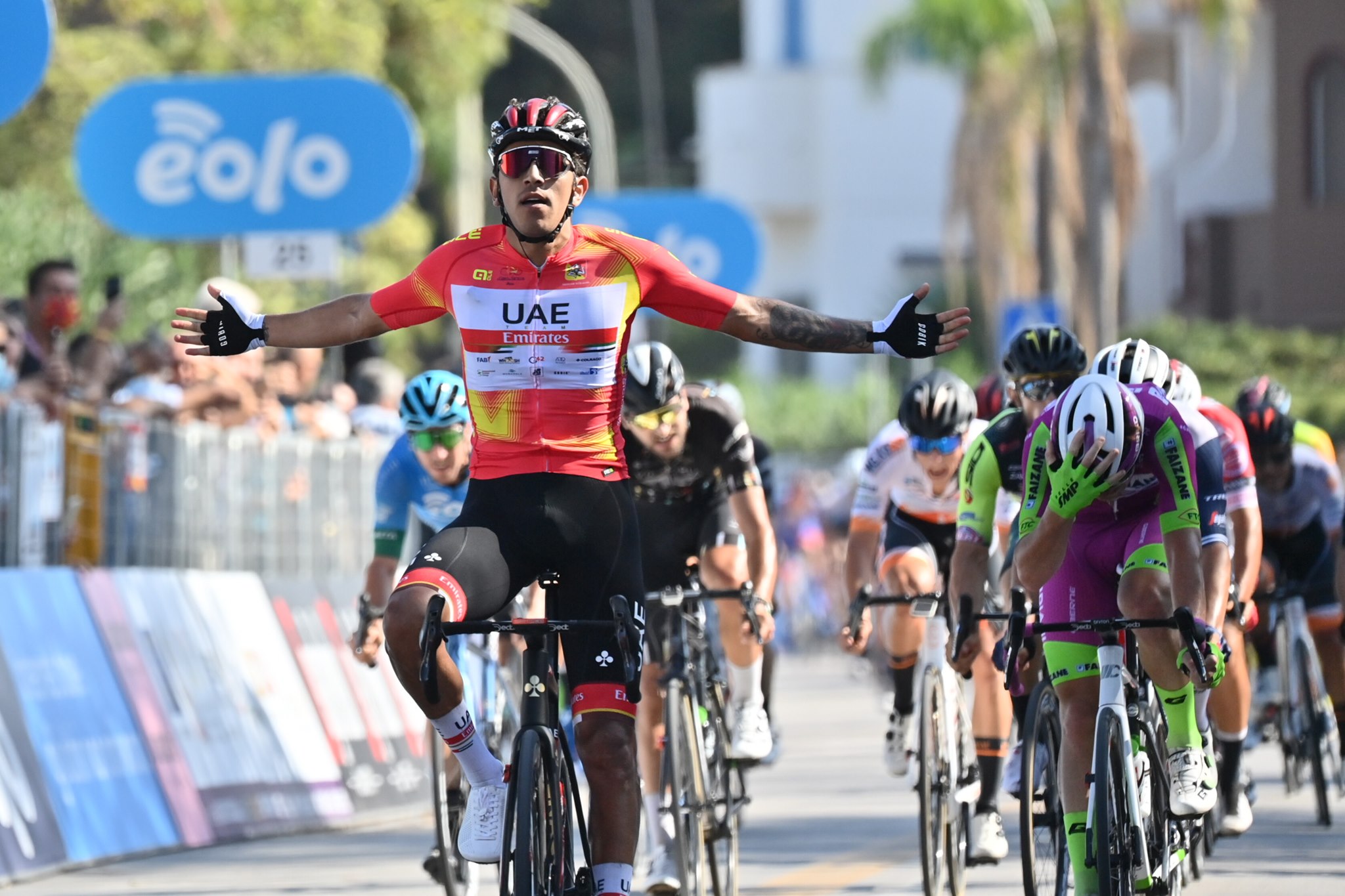 Juan Sebastian Molano vince la seconda tappa del Giro di Sicilia 2021 (foto LaPresse)