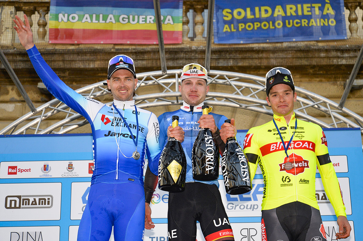 Il podio della Per sempre Alfredo 2022 (foto Sprint Cycling Agency)