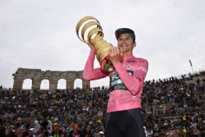 Jai Hindley vincitore del 105° Giro d'Italia 2022 (foto La Presse)