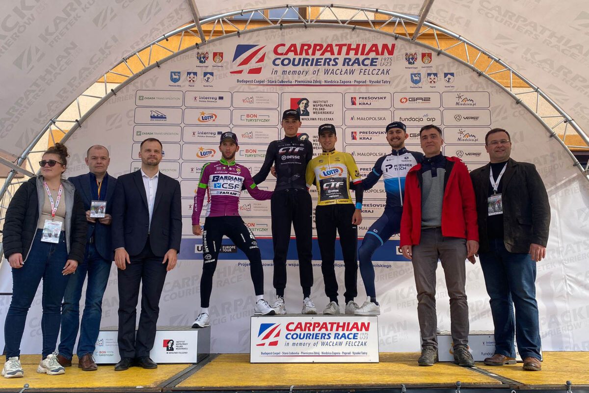 Il podio della prima tappa del Carpathian Couriers Race 2022
