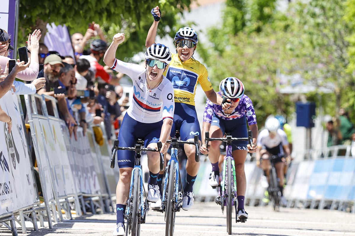 Vuelta Ciclista Andalucia Ruta Del Sol Elite Women 2022: Jelena Eric e Arlenis Sierra esultano (foto SprintCyclingAgency)