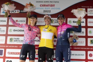 Il podio finale del Ceratizit Festival Elsy Jacobs 2022 (foto Sprint Cycling Agency)