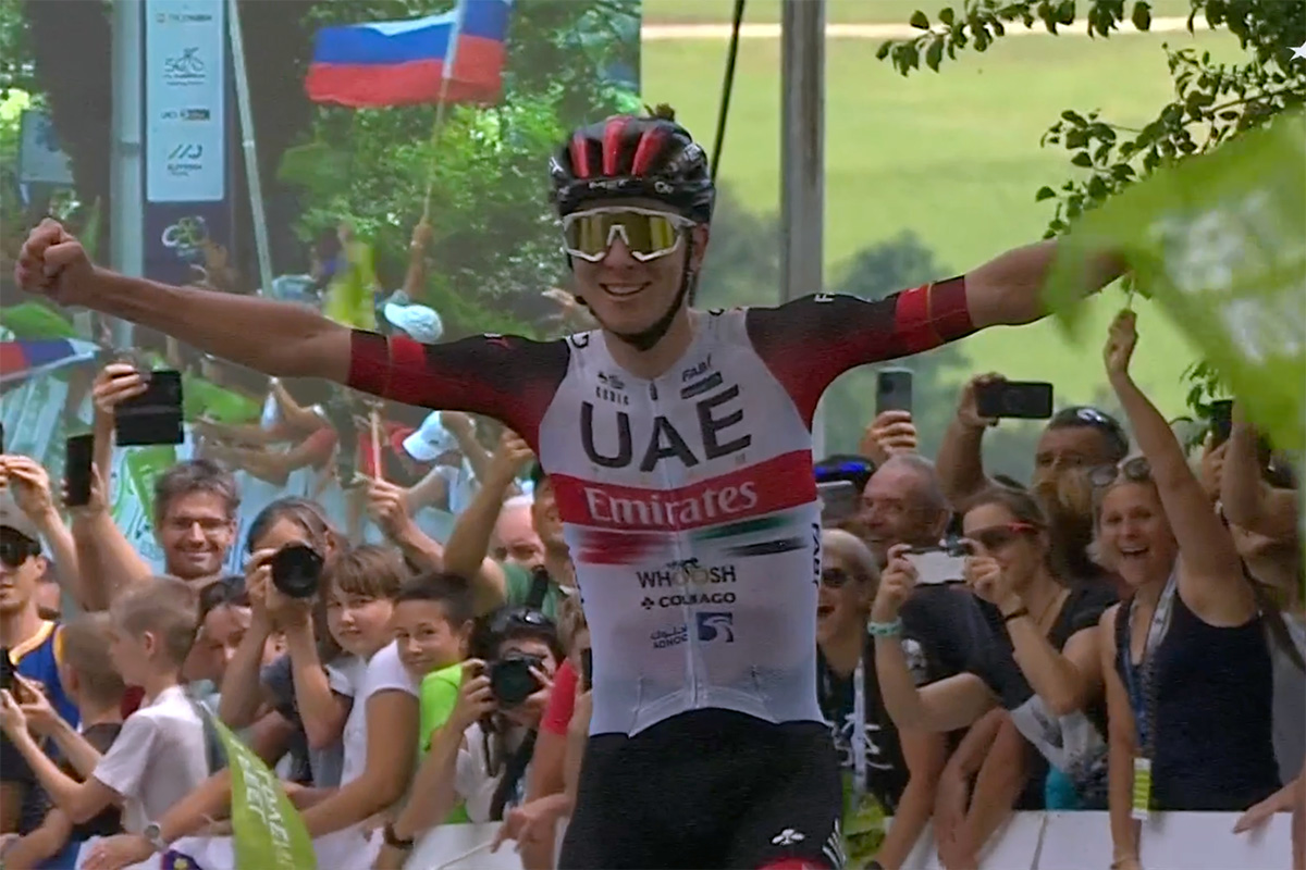 Tadej Pogacar vince al castello di Celje