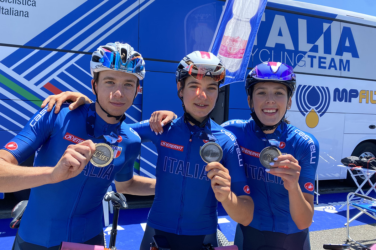 Fabio Bassignana, Giorgia Marchet, Valentina Corvi, argento nel team relay - credit Alessio Pederiva