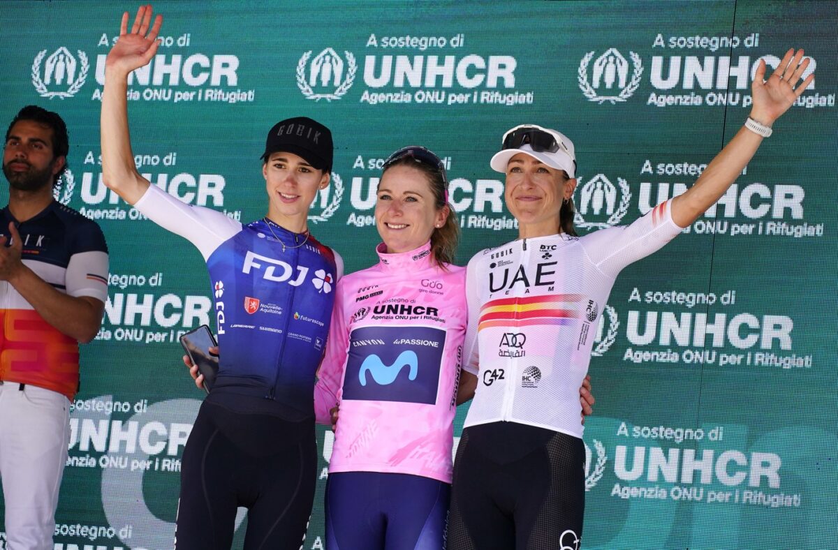 Il podio finale del Giro Donne 2022