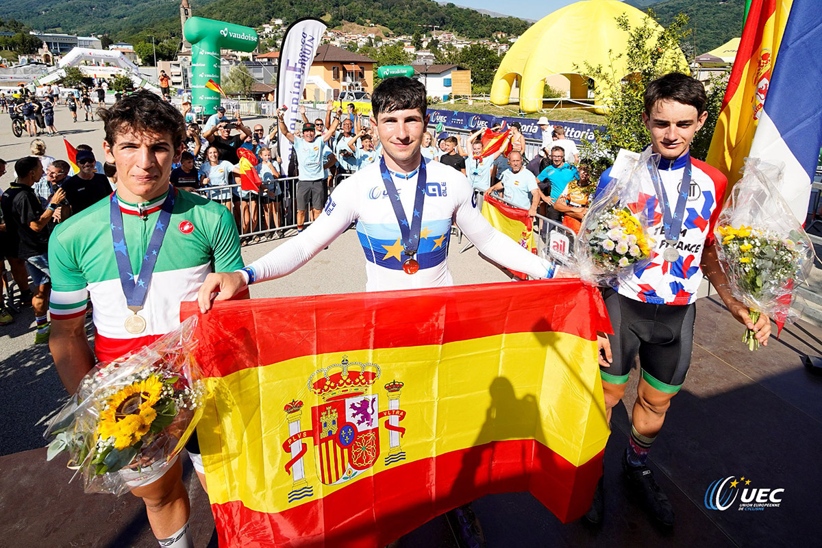 Europei giovanili mtb, il podio Xce U17 - credit Sprintcycling - massimo Fulgenzi