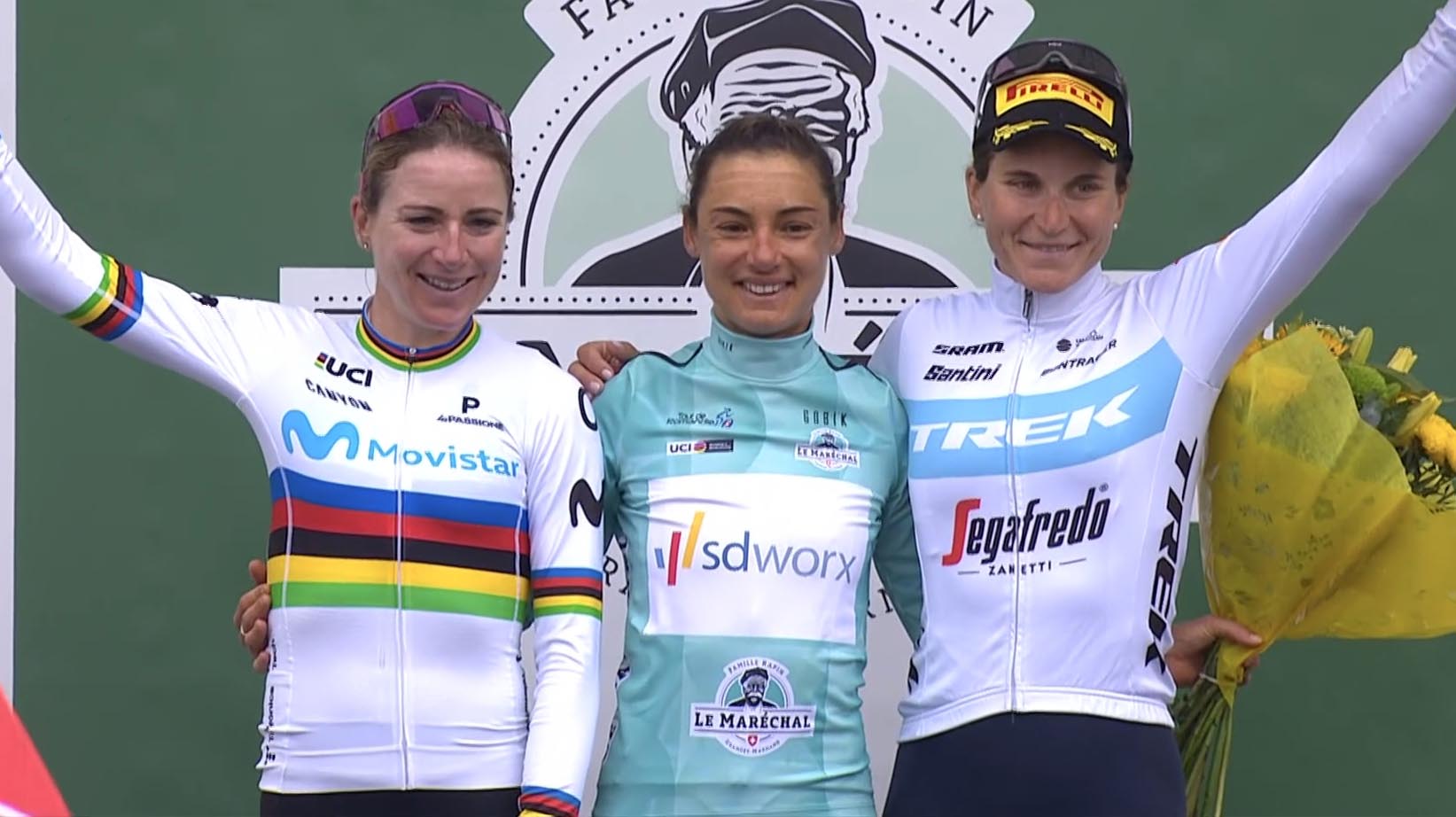 Il podio finale del Tour de Romandie Féminin 2022