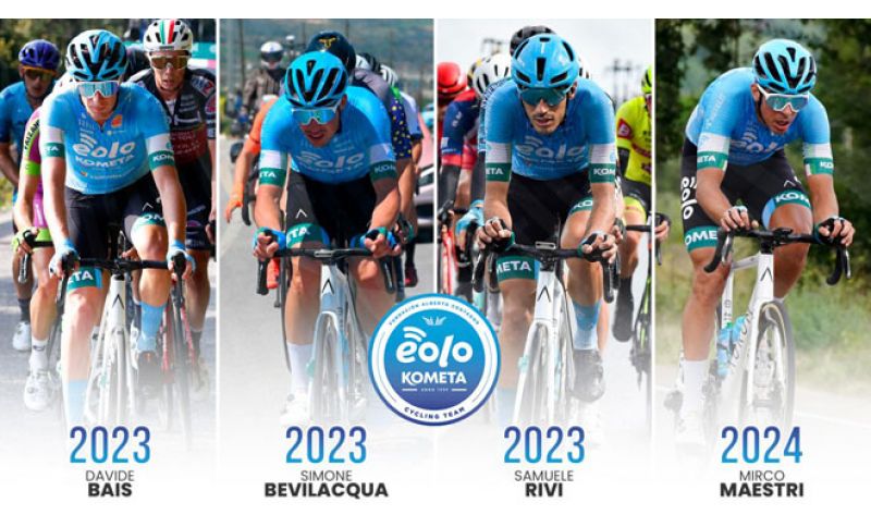 Eolo-Kometa rinnovi per Davide Bais, Simone Bevilacqua, Samuele Rivi, Mirco Maestri