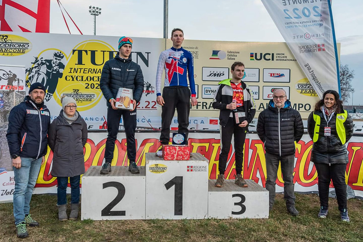 Il podio degli Open della Coppa Piemonte Ciclocross 2022-2023