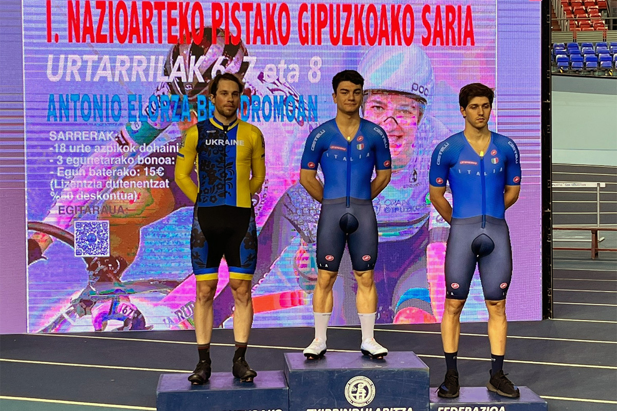Mattia Predomo sul podio a San Sebastian