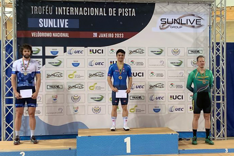 Mattia Predomo sul podio di Anadia