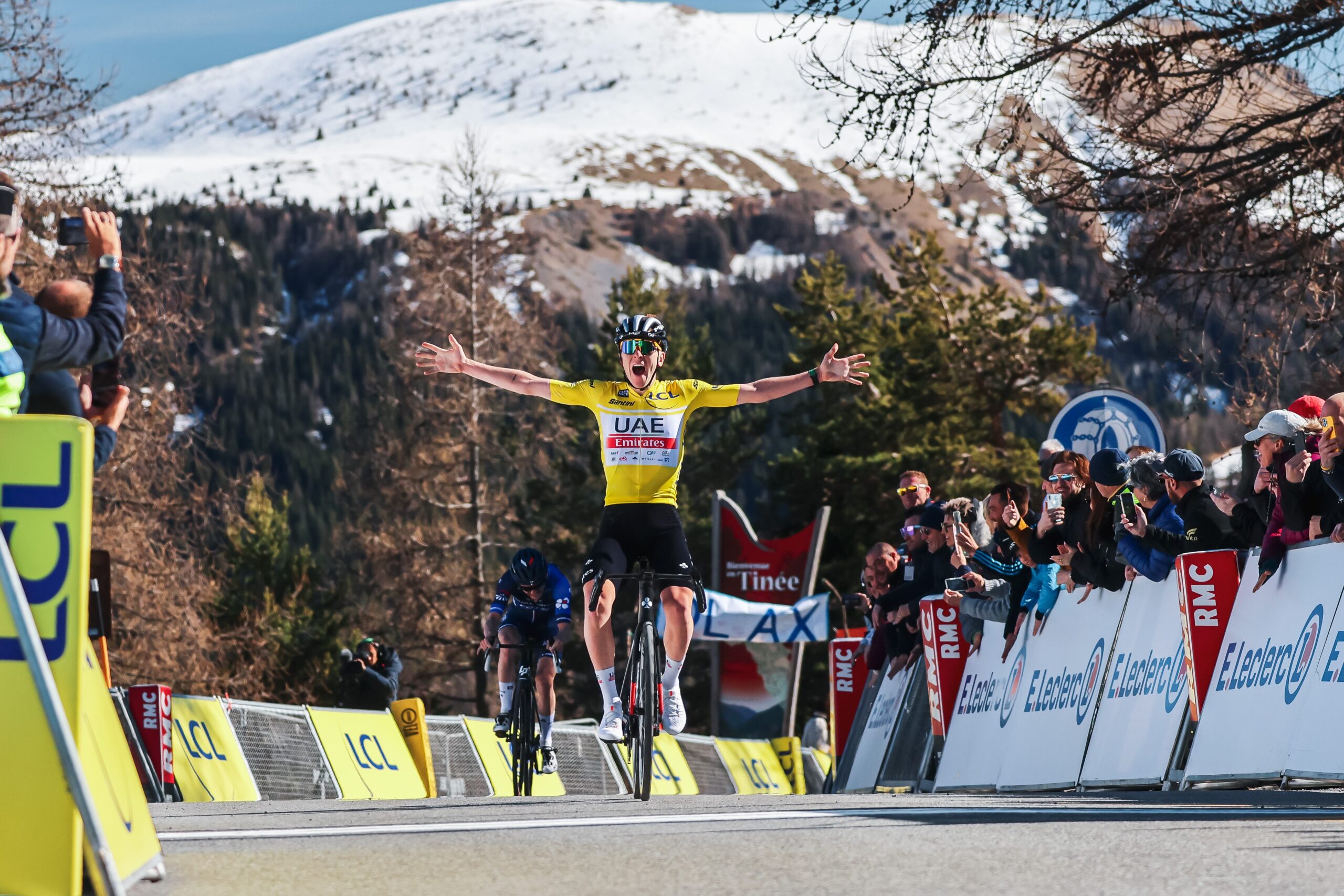 Tadej Pogacar vince la settima tappa della Parigi-Nizza 2023 (foto A.S.O. / Aurélien Vialatte)