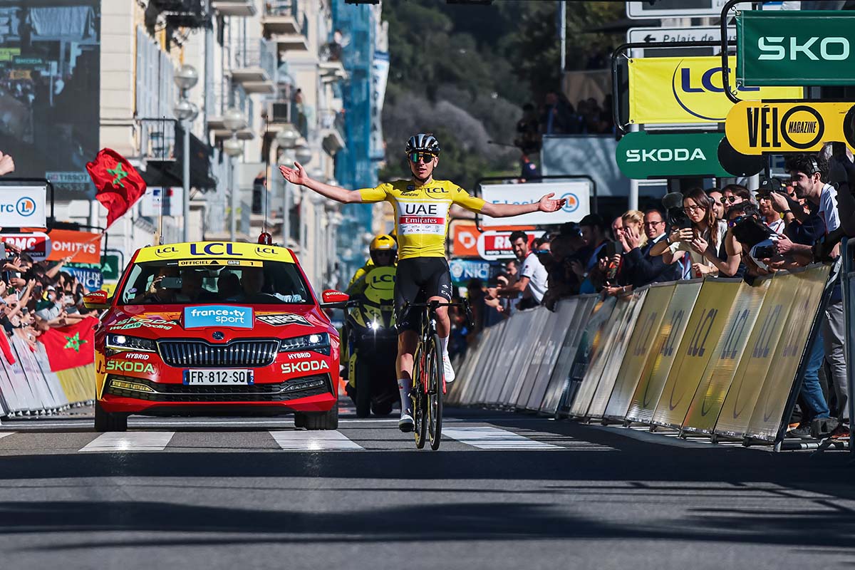 Tadej Pogacar vince la tappa 8 della Parigi-Nizza 2023 (foto ASO/Aurelien Vialatte)