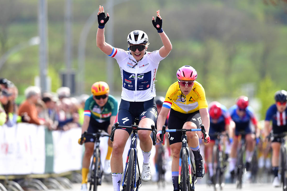 Ally Wollanston vince la seconda tappa dell'Elsy Jacobs; seconda Bastianelli - credit Sprint Cycling Agency