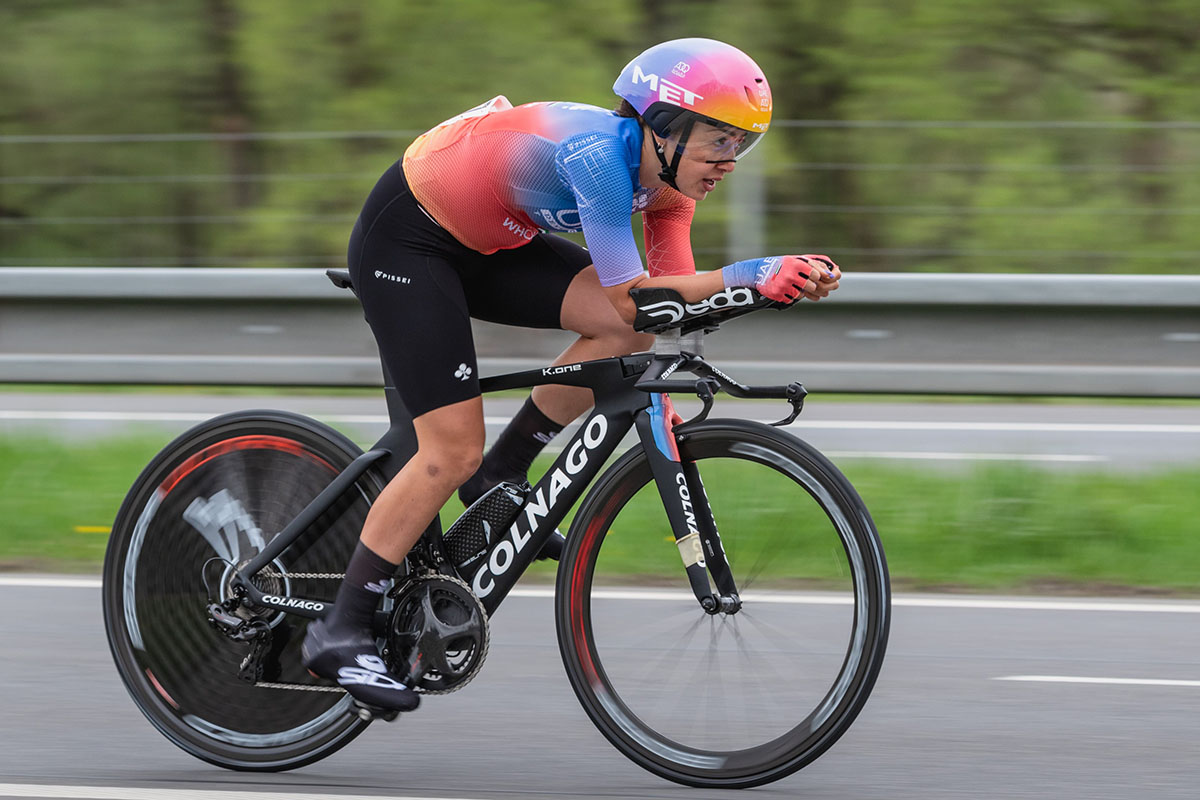 Federica Piergiovanni in azione nella cronometro della 35th Gracia Orlova