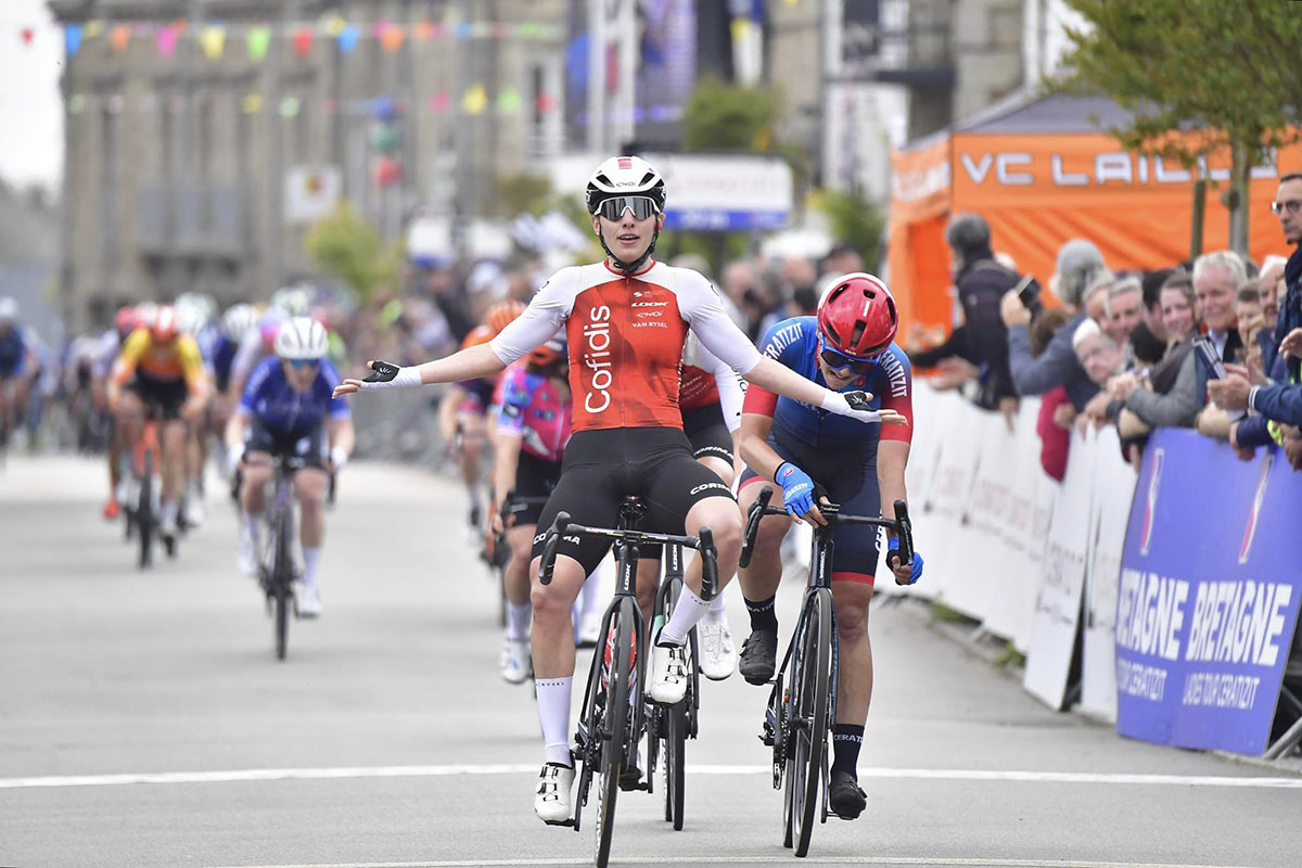 Valentine Fortin (Cofidis) vince l'ultima tappa del Bretagne Ladies Tour vinto da Grace Brown - credit Arne Mill