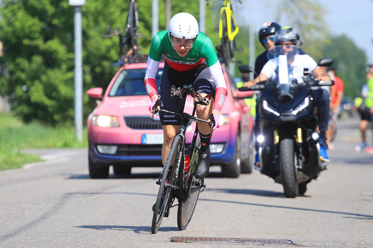 Federica Venturelli vince la prova donne juniores della CronoRomanengo2023 - credit Flaviano Ossola