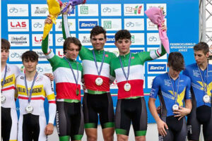 Italiani Juniores su pista. Il terzetto della Lombardia vincitore della velocità a squadre - credit Federciclismo Lombardia