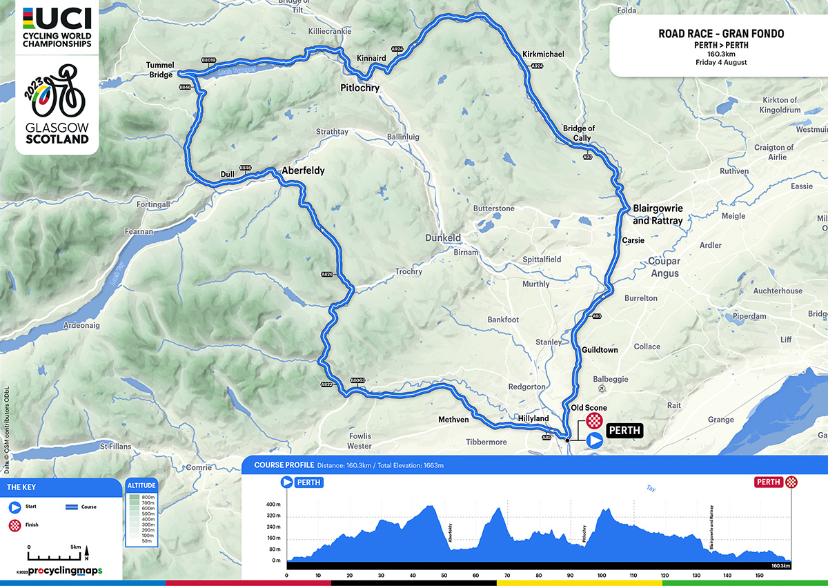 Percorso Granfondo Mondiale di Ciclismo 2023