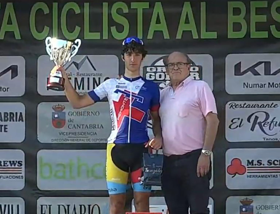 Ludovico Mellano vincitore della seconda tappa della Vuelta al Besaya