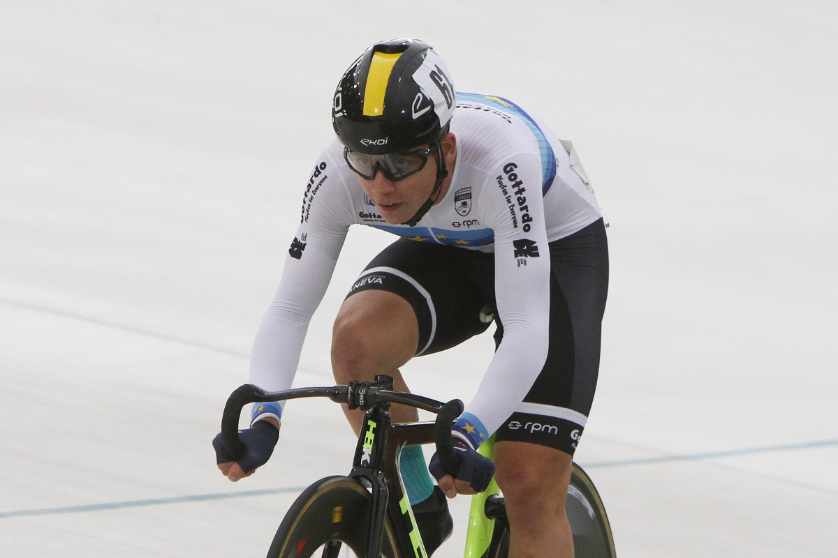 Davide Stella in azione prima che il maltempo interrompesse la 6 giorni di Pordenone - credit Fotobolgan