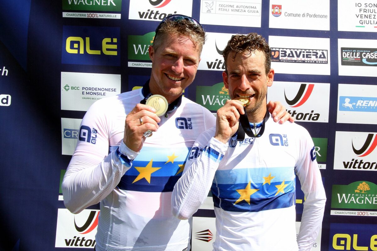 Reiner Honig e il pacer Jonas Pronk campioni europei Stayer a Pordenone - credit Bolgan