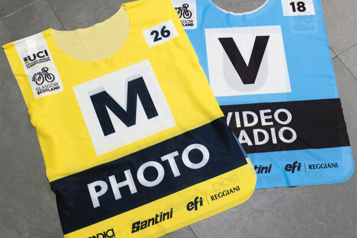 pettorine riciclabili Glasgow 2023 Santini