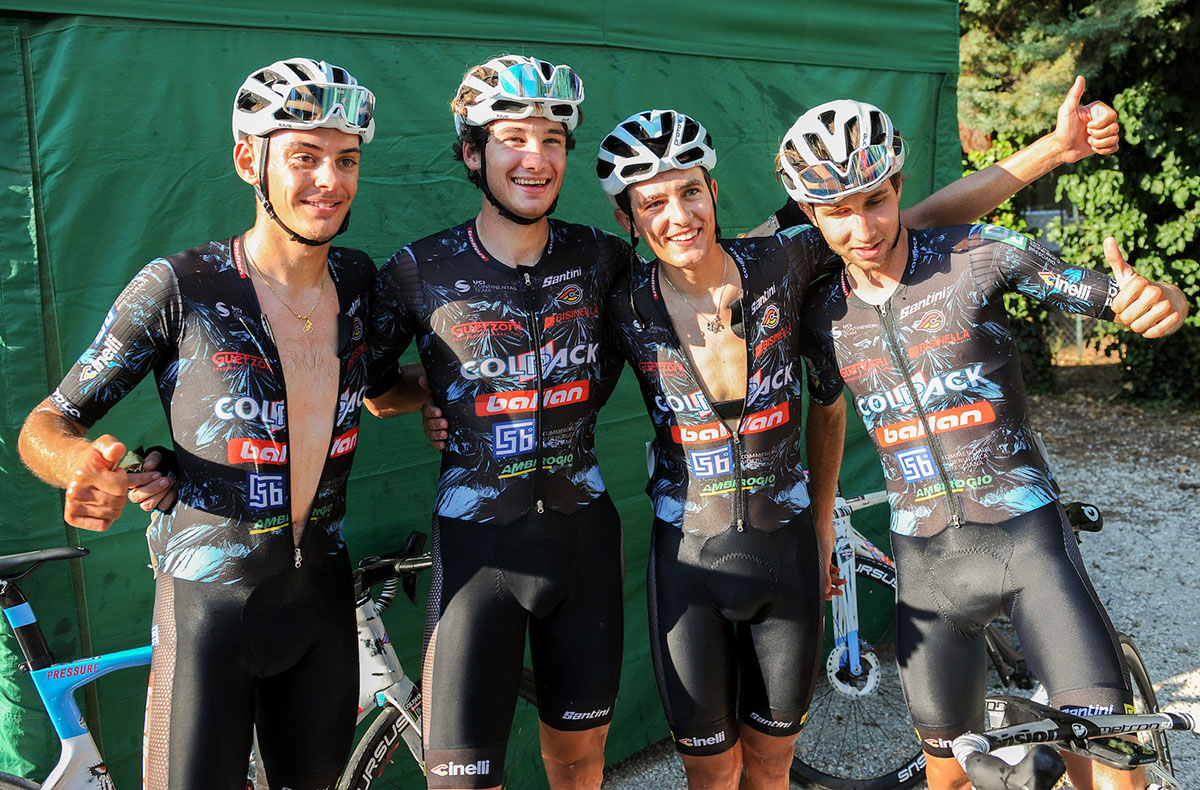Il Team Colpack Ballan esulta a Capodarco - credit Rodella