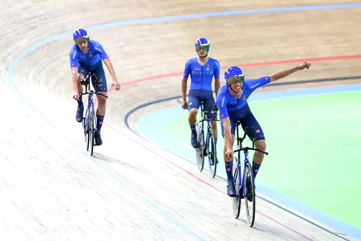 Luca Giaimi campione del mondo nell'inseguimento a squadre juniores
