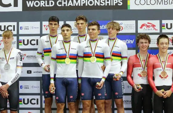 Renato Favero campione del mondo a Cali nell'inseguimento a squadre