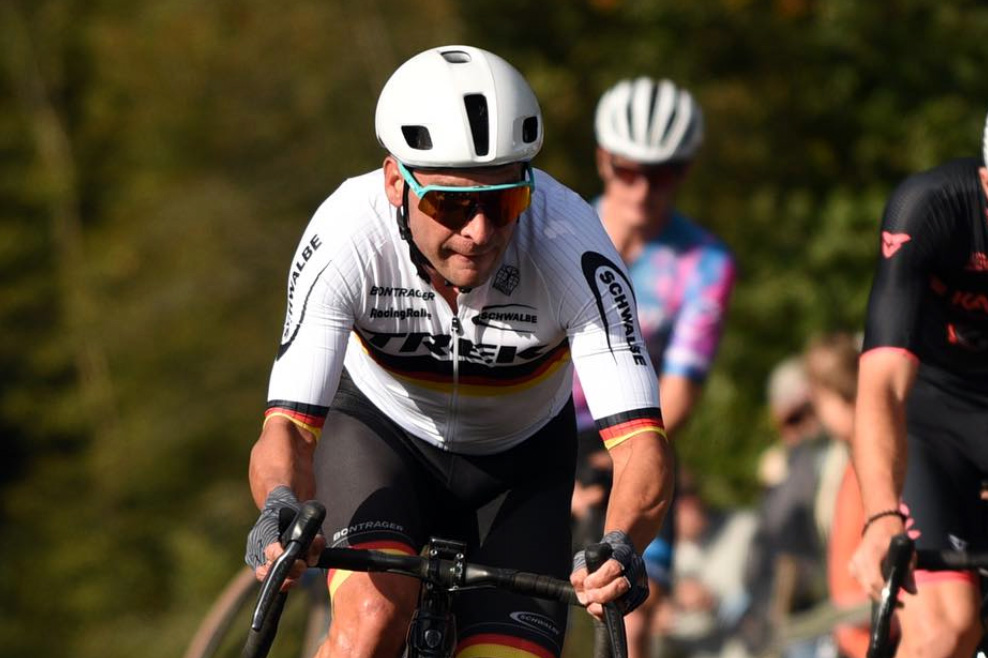Il campione tedesco Sacha Weber al via del 21° Ciclocross Internazionale del Ponte