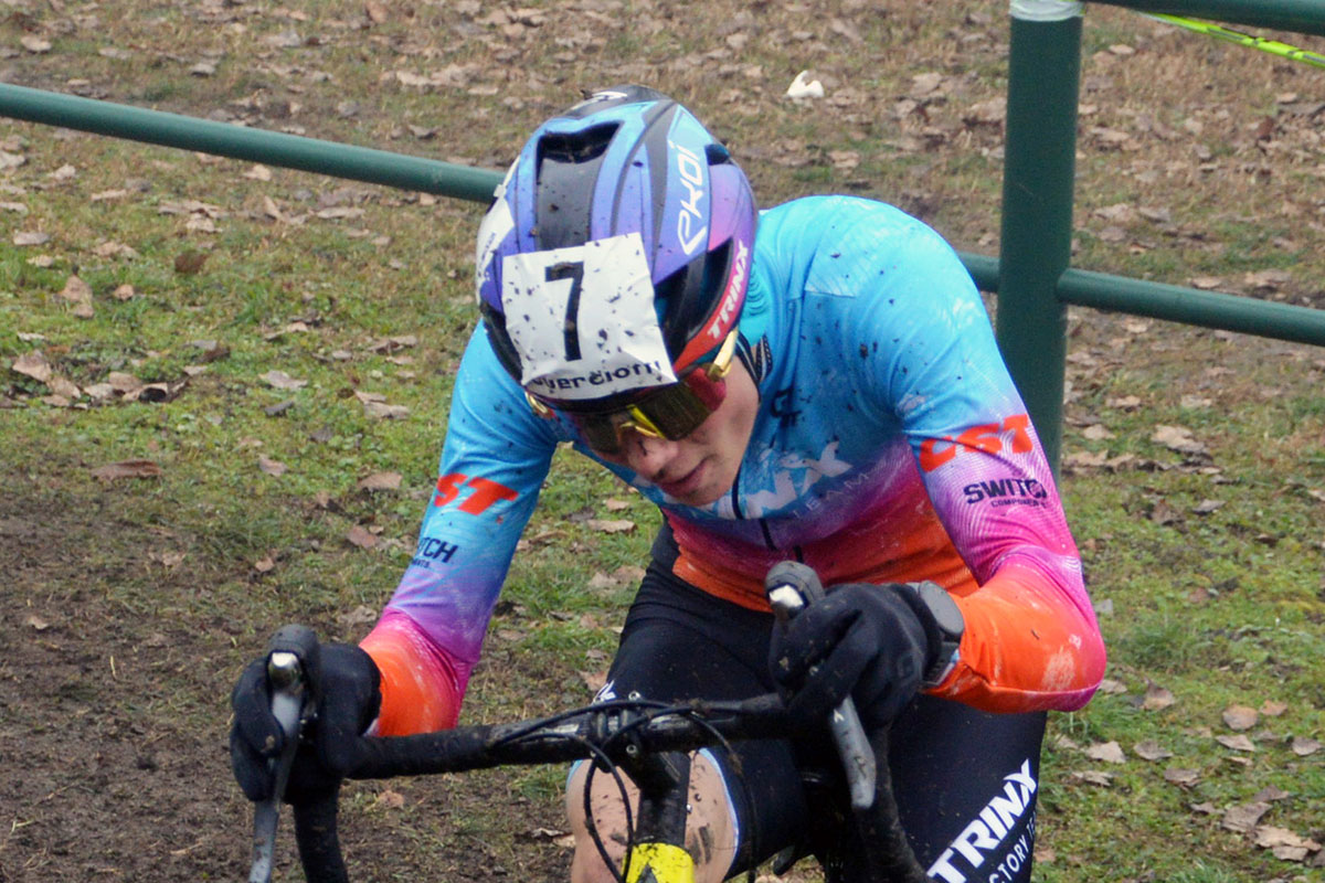 Alan Zanolini in azione ai Campionati Italiani Ciclocross di Cremona