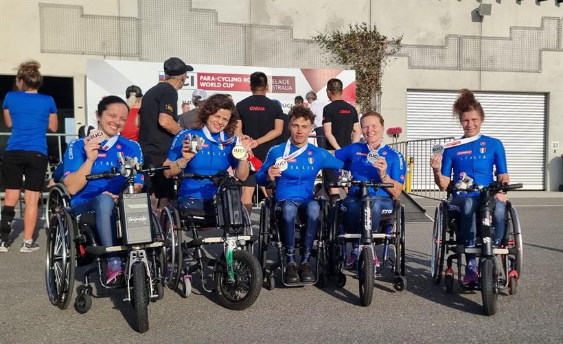 Nove le medaglie vinte dall'Italia nelle cronometro di Adelaide, sede della prima prova di Coppa del Mondo Paraciclismo
