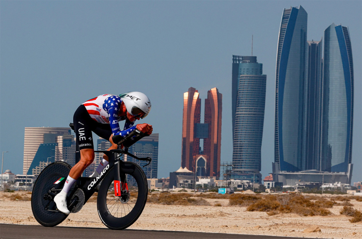Brandon Mcnulty vince la cronometro è ed il nuovo leader dell'UAE Tour - credit Sprint Cycling Agency