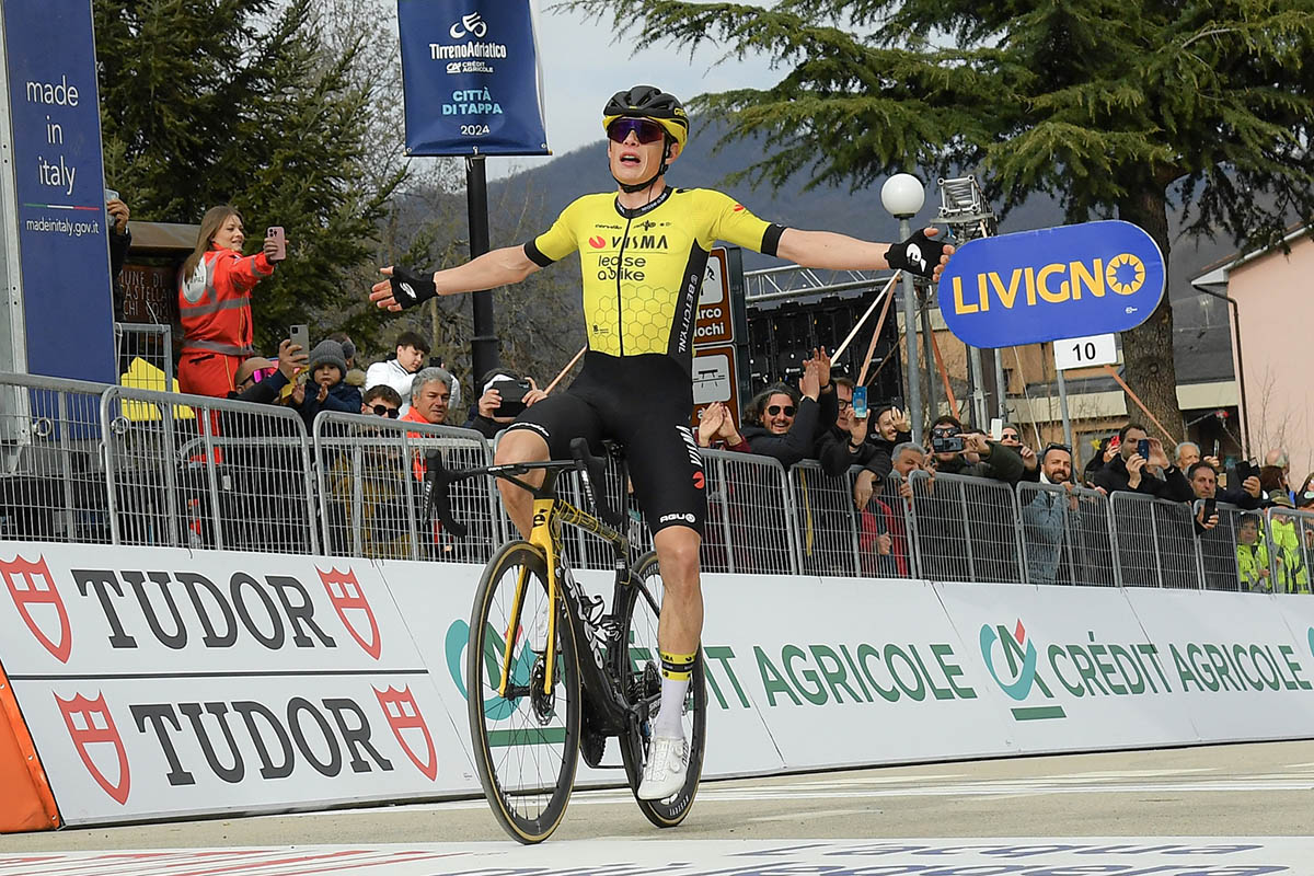 Jonas Vingegaard vince la 5° tappa della Tirreno-Adriatico - Credit LaPresse