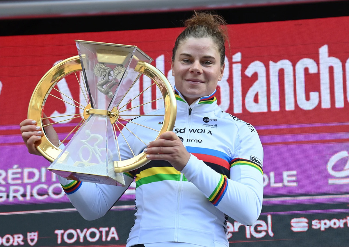 Lotte Kopecky, vincitrice delle Strade Bianche, sarà al via del Trofeo Binda - credit LaPresse